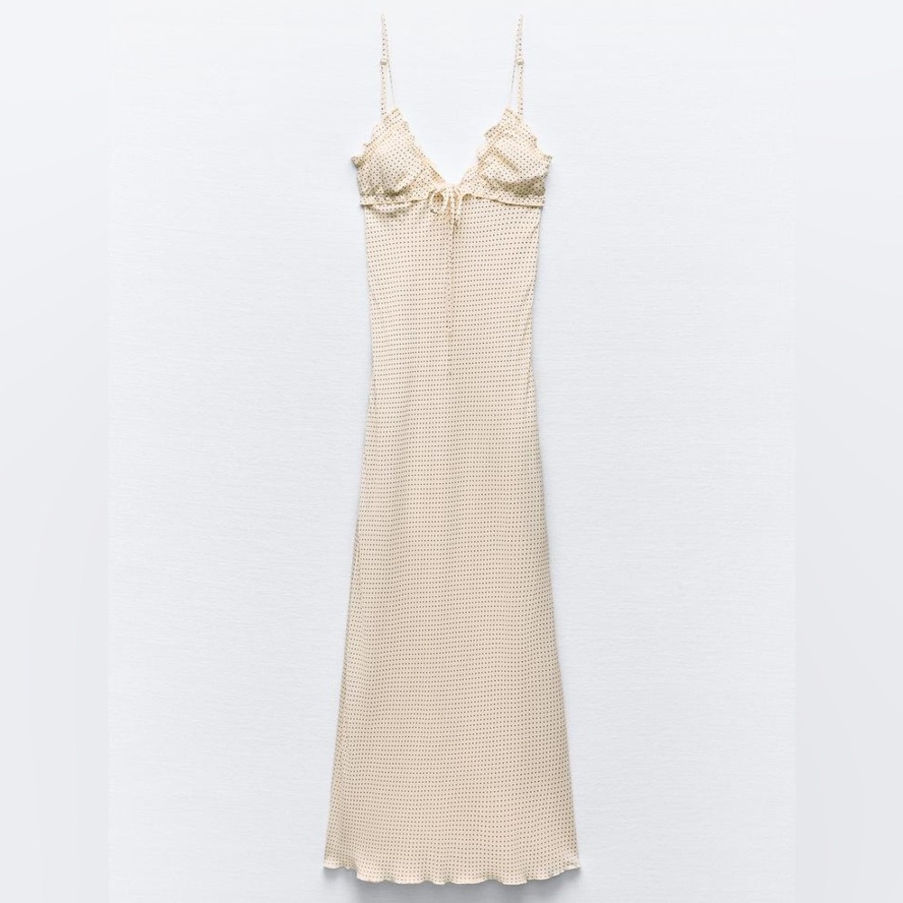 ZARA SATIN EFFECT PRINT DRESS